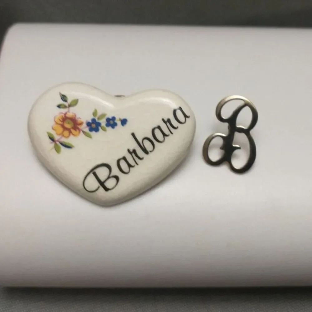 Barbara Heart Shaped Ceramic Tie Tac Pin 
